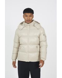 Brave Soul - Hooded Padded Puffer Jacket With Detachable Hood - Lyst