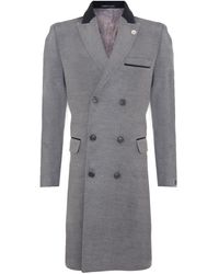 TruClothing - 3/4 Long Double Breasted Crombie Overcoat Wool Coat Peaky Blinders - Lyst