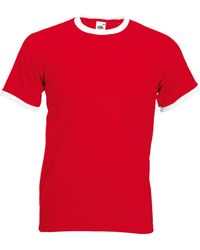 Fruit Of The Loom - Ringer Short Sleeve T-Shirt Cotton - Lyst