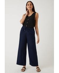 Wallis - Elasticated Waist Wide Leg Trousers - Lyst