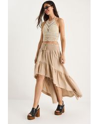 Bianco Lucci - Gelaagde Midi Rok Met Structuur - Lyst