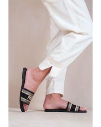 Where's That From - 'Candour' Textile Strap Slip On Sandals - Lyst