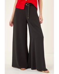 Roman - Wide Leg Belt Tie Trouser - Lyst
