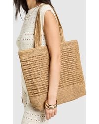 Boohoo - Basic Lined Straw Beach Bag - Lyst