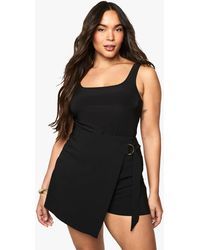 Boohoo - Plus Wrap Buckle Skort - Lyst