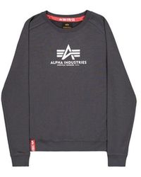 Alpha Industries - New Basic Sweatshirt Mit Großem Logo Für Damen - Lyst