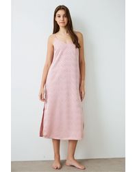 Penti - Emma Zebra Print V-Neck Satin Nightgown - Lyst