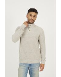 Brave Soul - Funnel Neck Jumper With Buttons - Lyst
