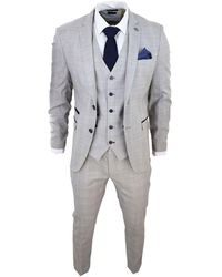 Paul Andrew - 3 Piece Tan Check Tailored Fit Suit Velvet - Lyst