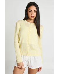 Boohoo - Soft Knit Button Through Cardigan - Lyst