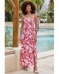 Sosandar - Floral Print Bandeau Maxi Dress - Lyst