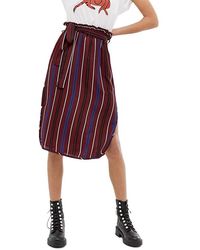 Brave Soul - Vixen Midi Skirts Stretch Ladies Stripe Casual Bottom Mid Rise - Lyst