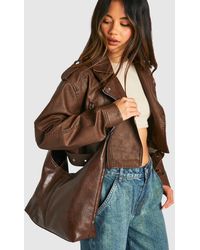 Boohoo - Western Buckle Slouchy Tote Bag - Lyst