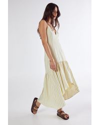 Nasty Gal - Textured Stripe Dipped Hem Maxi Dress - Lyst