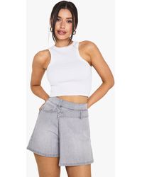 Boohoo - Tall Denim Skort - Lyst