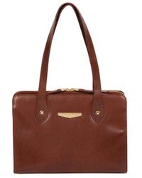 Pure Luxuries - 'Britt' Italian Vegetable-Tanned Leather Handbag - Lyst