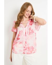 Wallis - Floral Burn Out Lace Insert Blouse - Lyst