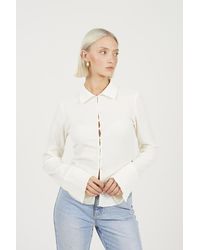 Brave Soul - Long Sleeve Button Through Collared Blouse - Lyst