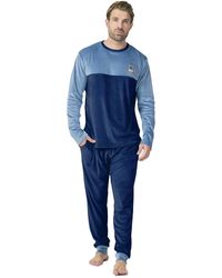 Munich - Long-Sleeved Round-Neck Velvet Pajamas Mu3 - Lyst