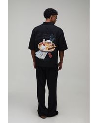 BoohooMAN - Oversized Half Sleeve Print Shirt And Relaxed Trouser Set - Lyst