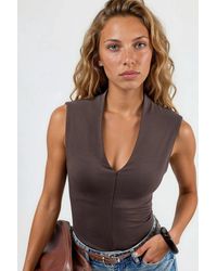 Busem - V-Hals Mouwloze Drapé Blouse - Lyst
