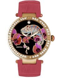 Bertha - Camilla Mother-Of-Pearl Leather-Band Watch - Lyst