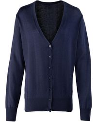 PREMIER - Ladies Cotton Acrylic V Neck Cardigan - Lyst