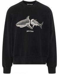 Palm Angels - Split Shark Logo Sweatshirt - Lyst