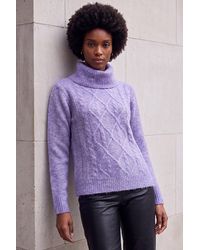Roman - Soft Cable Roll Neck Jumper - Lyst