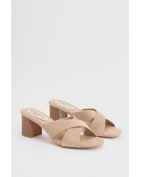 Wallis - Beau Faux Suede Cross Strap Mules - Lyst