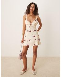 ASOS - Frill Detail Cami Satin Slip Mini Dress - Lyst