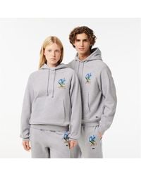 Lacoste - Embroidered Crocodile Print Raglan Sleeve Hooded Sweatshirt - Lyst
