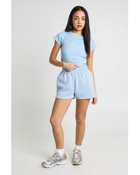Boohoo - Contrast Binding Sweat Short - Lyst