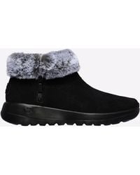Skechers - On-The-Go Joy First Glance Leren Dameslaarzen/Grijs - Lyst