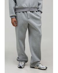 BoohooMAN - Straight Leg Bonded Scuba Pintuck Joggers - Lyst