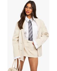 Boohoo - Double Breasted Oversized Tailored Blazer - Lyst