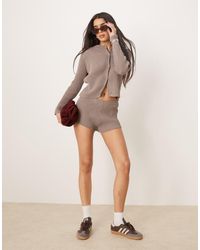 ASOS - Mid Rise Rib Knitted Micro Short Co-Ord - Lyst