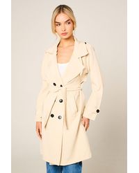 Femme Luxe - Double Breasted Longline Trench Coat - Lyst