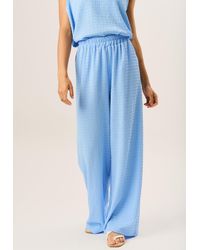 Gini London - Textured Elastic Waist Pull On Trousers - Lyst