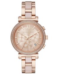 Michael Kors - Elegant Mk6560 Sofie Chronograph Ladies Watch With Rose Dial - Lyst