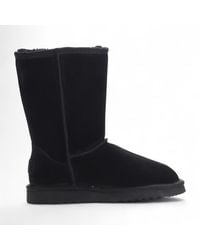 Infinity Leather - Genuine Sheepskin Suede Slip-On Ankle Winter Boots - Lyst