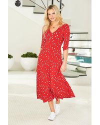 Sosandar - Spot Print Jersey Midi Dress - Lyst