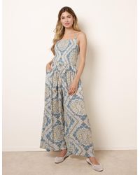 Blue Vanilla - Shirred Drawstring Jumpsuit - Lyst
