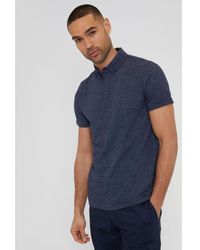 Threadbare - 'Aura' Geometric Print Cotton Jersey Polo Shirt - Lyst
