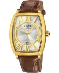 Gevril - Automatic Oculus Swiss Made Sellita Sw200 Movement Two Layered Dial, Leather - Lyst