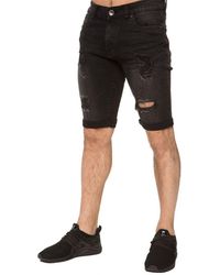 Enzo - Ripped Skinny Shorts - Lyst