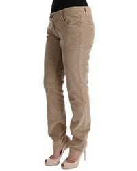 Ermanno Scervino - Beige Corduroy Broek Voor Dames - Lyst