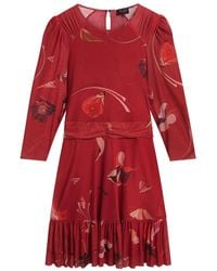 Ted Baker - Gathered Shoulder Mesh Mini Skater Dress - Lyst