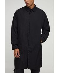 BoohooMAN - Oversized Fit Single Breasted Nylon Car Coat - Lyst