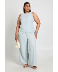 Boohoo - Plus Racer Loose Fit Woven Top - Lyst